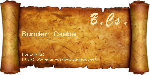 Bunder Csaba névjegykártya