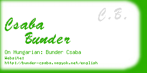 csaba bunder business card